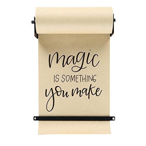 Rettel Kraft Paper Roll Display - Wall Decor/Trending Wall Mount - (1) Kraft Paper Roll Included (24 Inch, Black)