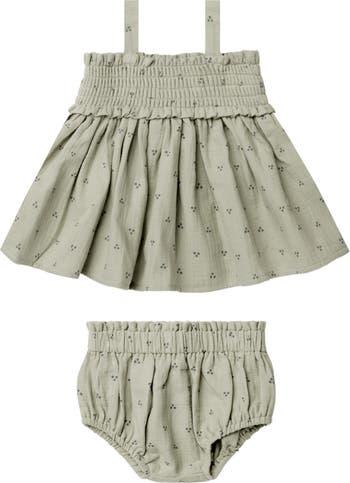 Mae Dot Print Organic Cotton Gauze Smocked Top & Bloomers | Size 6-12 Months