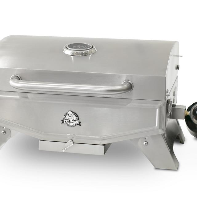 Pit Boss Tabletop 274Sq. inch Stainless Steel Gas Camp Portable Grill