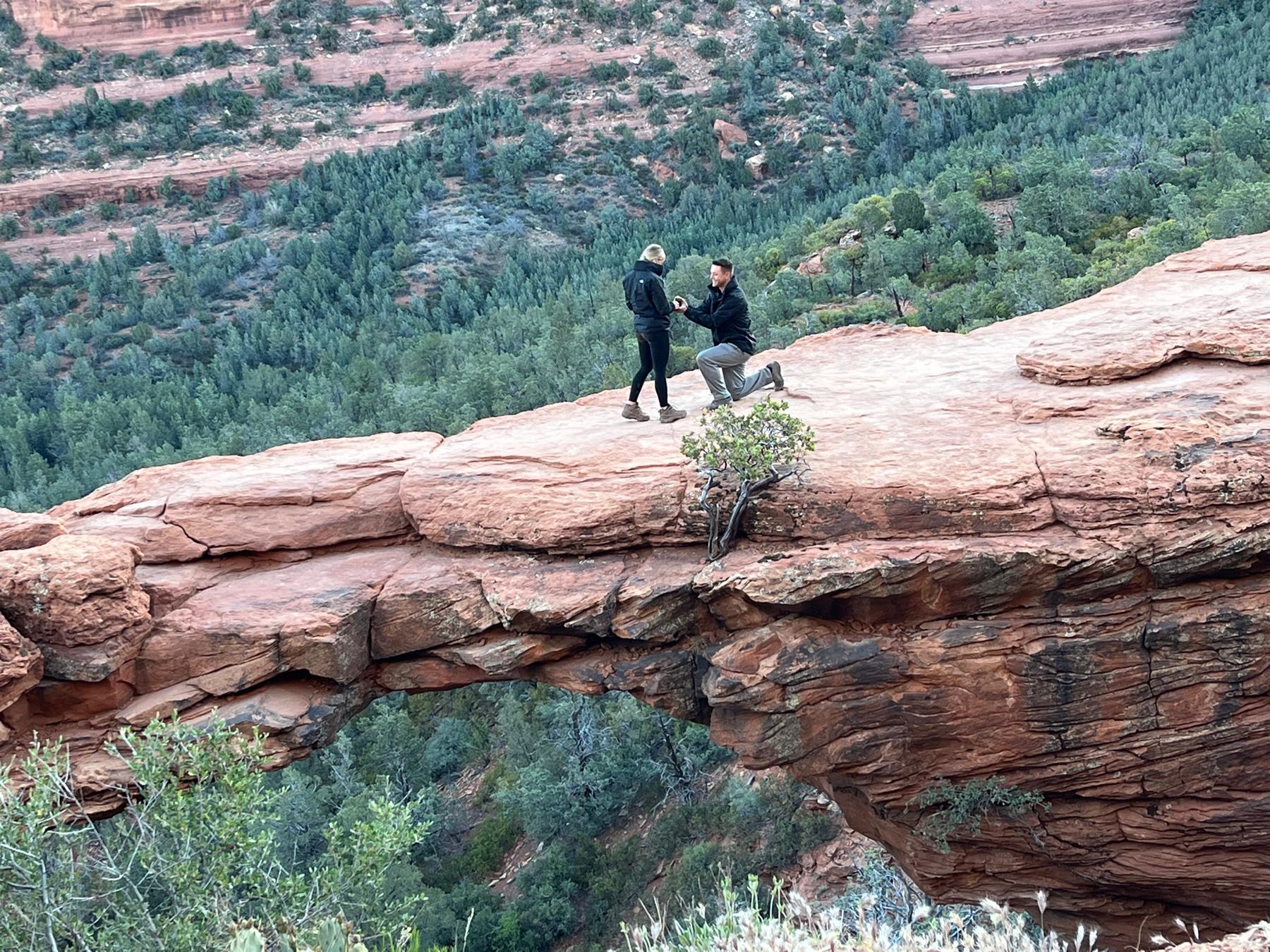 The proposal on Devils Bridge in Sedona AZ