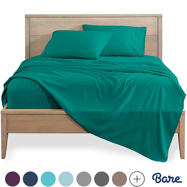 Bare Home Queen Sheet Set - 1800 Ultra-Soft Microfiber Bed Sheets - Double Brushed Breathable Bedding - Hypoallergenic – Wrinkle Resistant - Deep Pocket (Queen, Emerald)