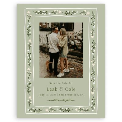 Olive Sage, Green Wedding Digital Save the Date - Maeva Photo