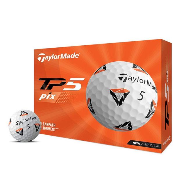 TaylorMade TP5 & TP5x Golf Balls (White, Yellow, Pix)