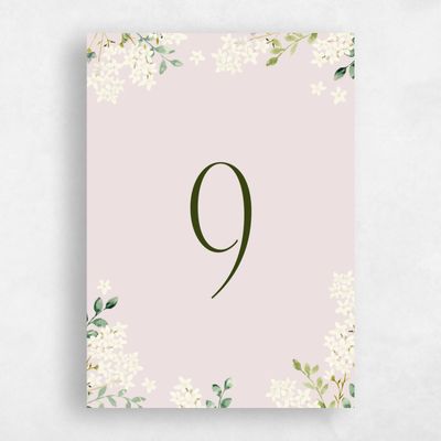 Light Mauve, Pink Wedding Table Number - Daisi
