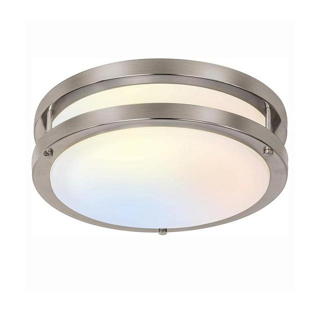 hykolity 10 inch Flush Mount LED Ceiling Light Fixture, 17W 1100lm, 2700K/3000K/3500K/4000K/5000K Adjustable Ceiling Lights, Brushed Nickel Saturn Dimmable Lighting for Hallway Bathroom or Kitchen