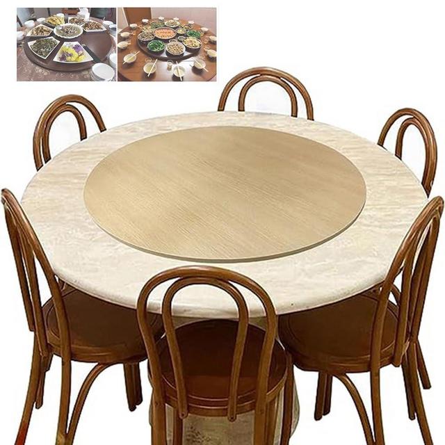 VERDDE 30in 40in 50in Wooden Lazy Susan Turntable Round Rotating Dining Table Serving Tray For Restaurants ，360 Degree Swivel，Heavy Duty，Rustic，oversized (Color : Rustic, Size : 100 cm (40 in))