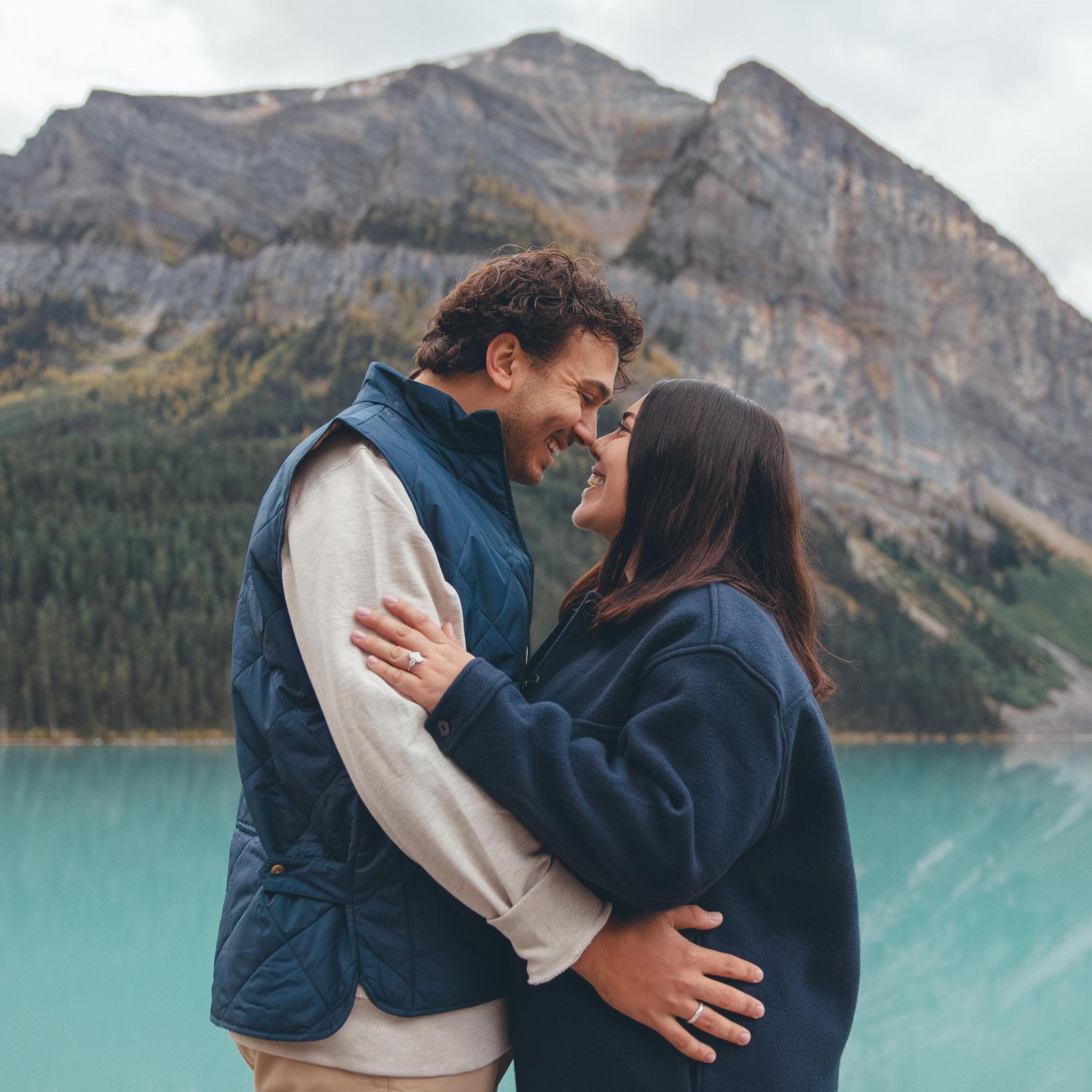 Engagement shoot at Lake Louise at Banff National Park in Alberta, Canada - Fall 2024