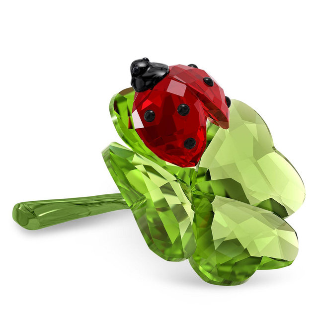 Swarovski Idyllia Collection Ladybug and Clover Crystal Figurine