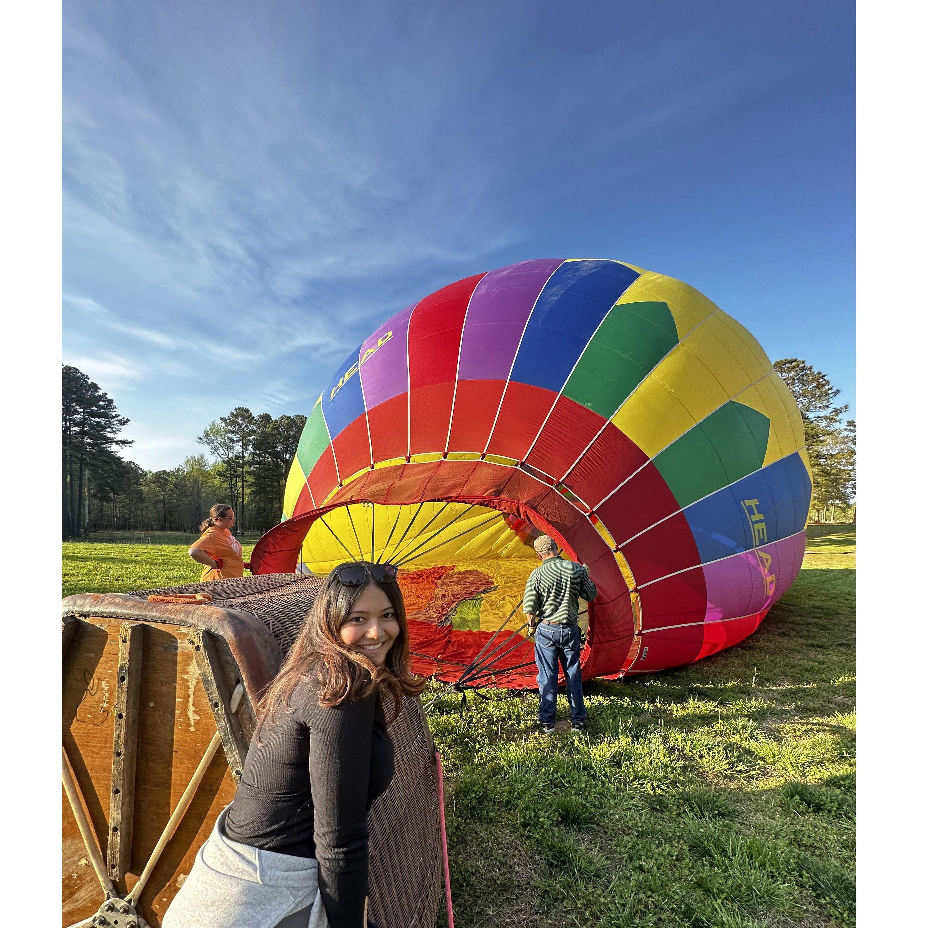 Our first hot air balloon ride!