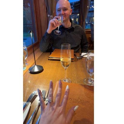 Engagement dinner at Devils Thumb Ranch in Tabernash, CO