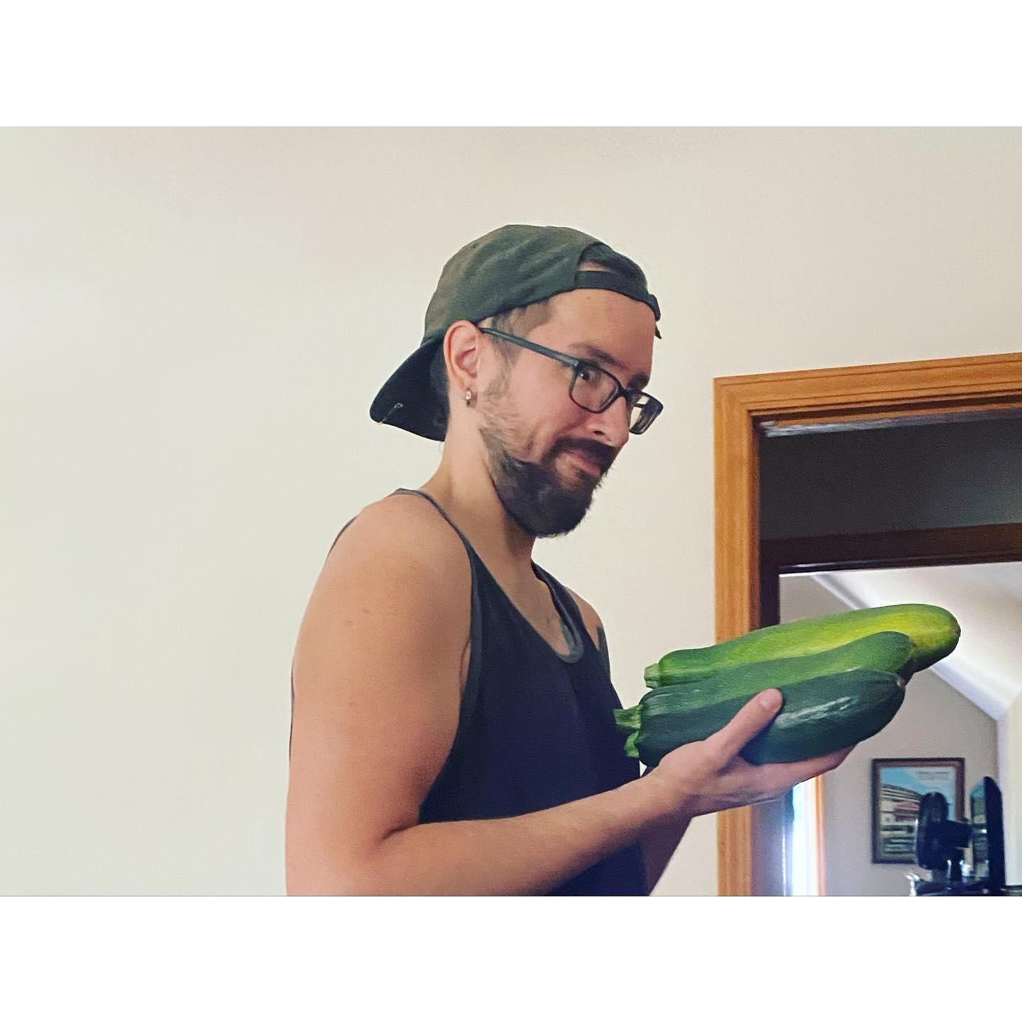 Pat was so proud of his first homegrown produce in the new house!