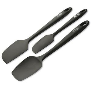 Award-Winning Professional Grade 3-Piece Black Silicone Spatula Set By DI ORO - 600°F Heat-Resistant Seamless Rubber Spatulas - Best Spoonula, Small Spatula, Large Spatula for Cooking & Baking