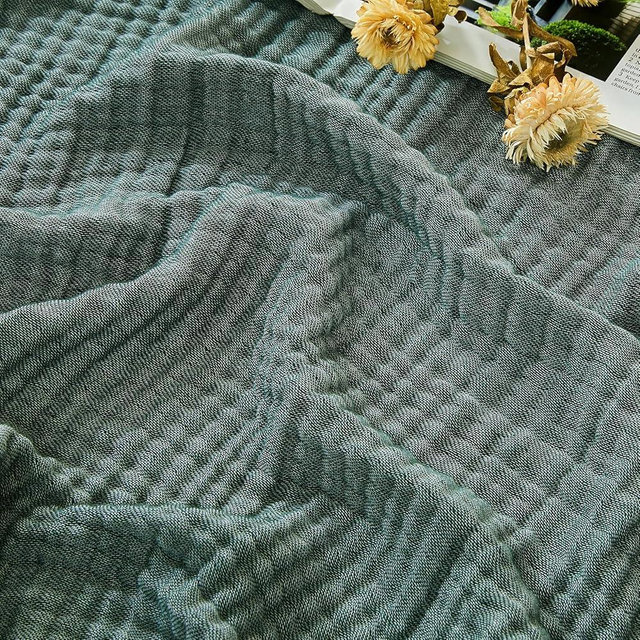 EMME Cotton Muslin King Blanket Breathable Gauze Soft Lightweight Blankets Adults Gifts for Women (Heather Forest Green, 108"x90")
