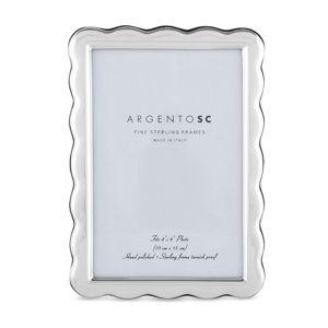 Scalloped Sterling Silver Picture Frames - Handmade in Italy, Tarnish-free, Silver Picture Frame with Dual Easel for Portrait & Landscape Display, Exceptional Gift for Any Occasion (4 X 6)