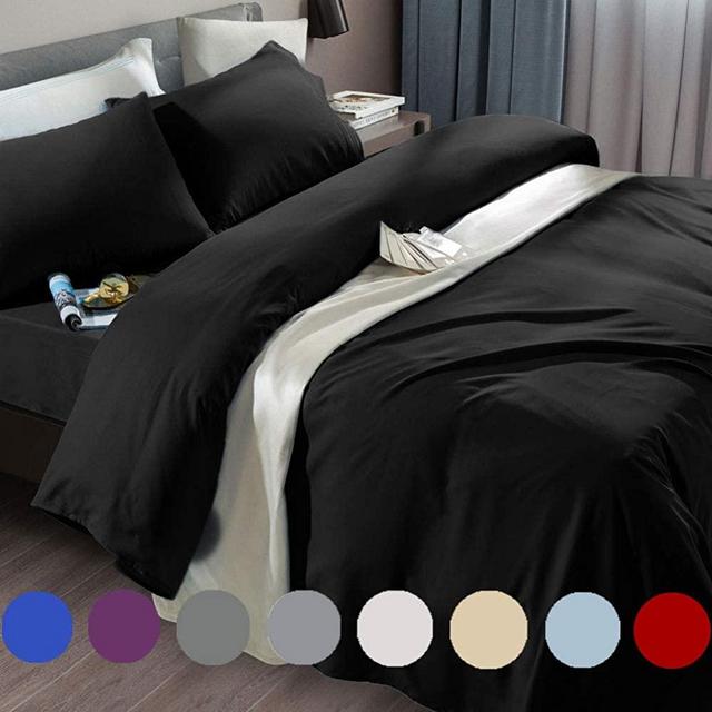 SONORO KATE Bed Sheet Set Super Soft Microfiber 1800 Thread Count Luxury Egyptian Sheets Fit 18-24 Inch Deep Pocket Mattress Wrinkle and Hypoallergenic-6 Piece (Black, King)