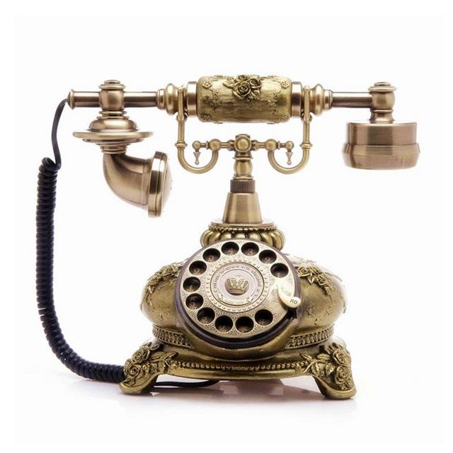 TelPal Retro Vintage Antique Style Corded Rotary Dial Desk Telephone Phone Home Office Decor Classic Vintage Old Fashion Landline Phones