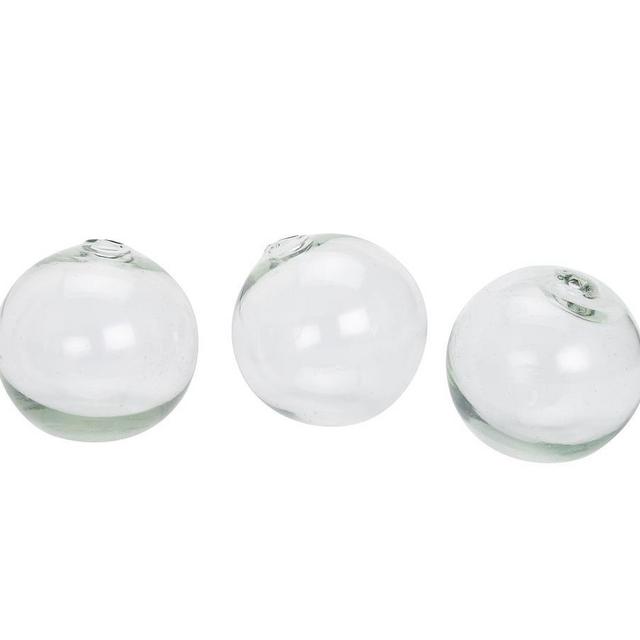 Recycled Glass Balls, Clear - Set of 3