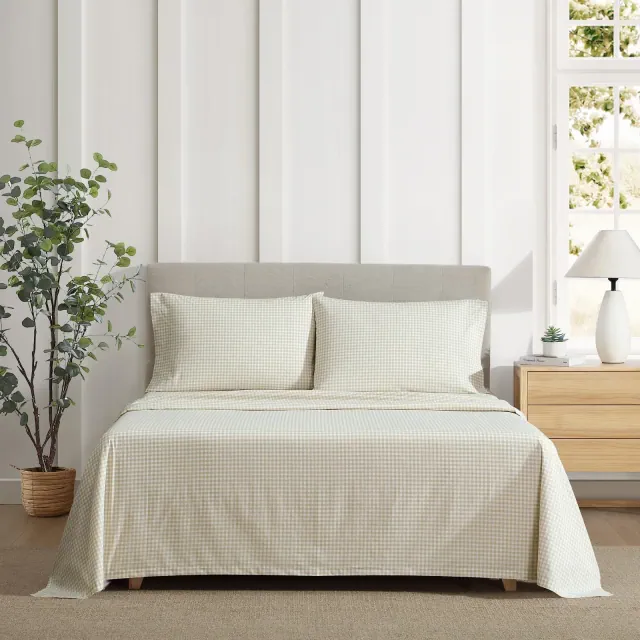 Eddie Bauer Little Gingham - Brown Queen Sheet Set