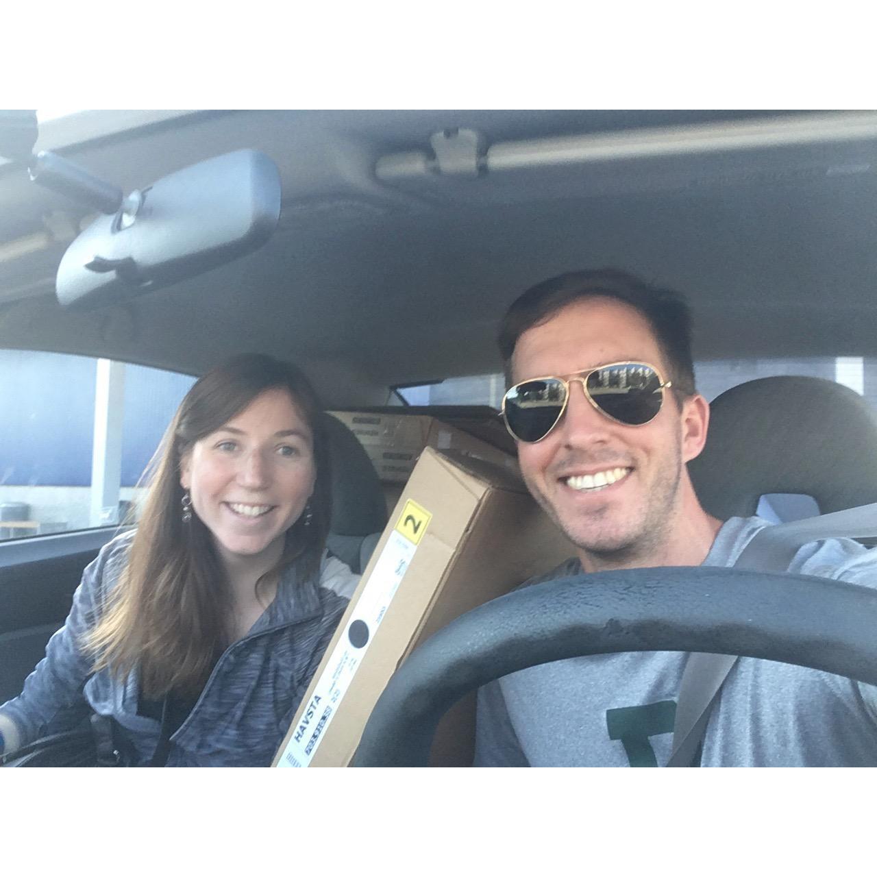 Our first Ikea trip, preparing to move in together! September 2019.