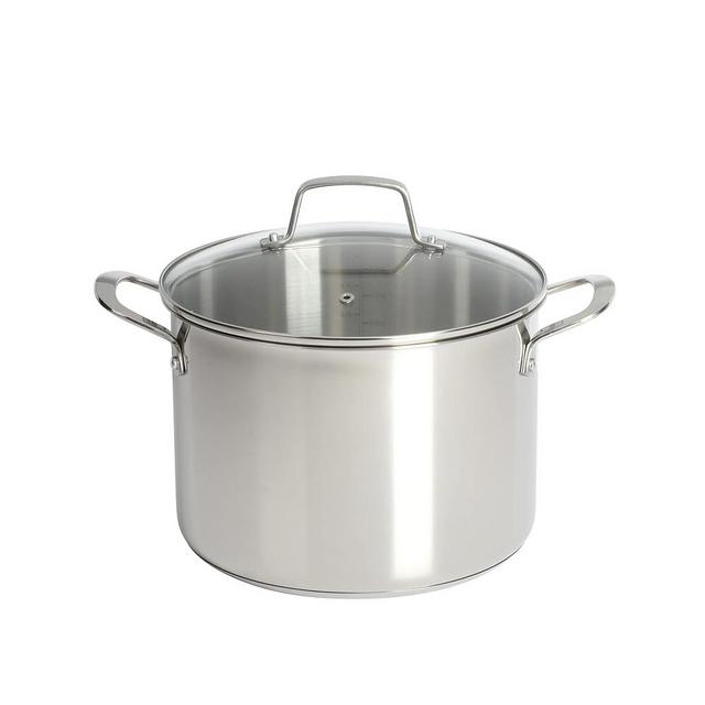 Martha Stewart Castelle 8-Quart 18/8 Stainless Steel Induction Safe Stock Pot w/Lid