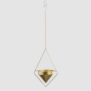 Brass Triangular Hanging Planter
