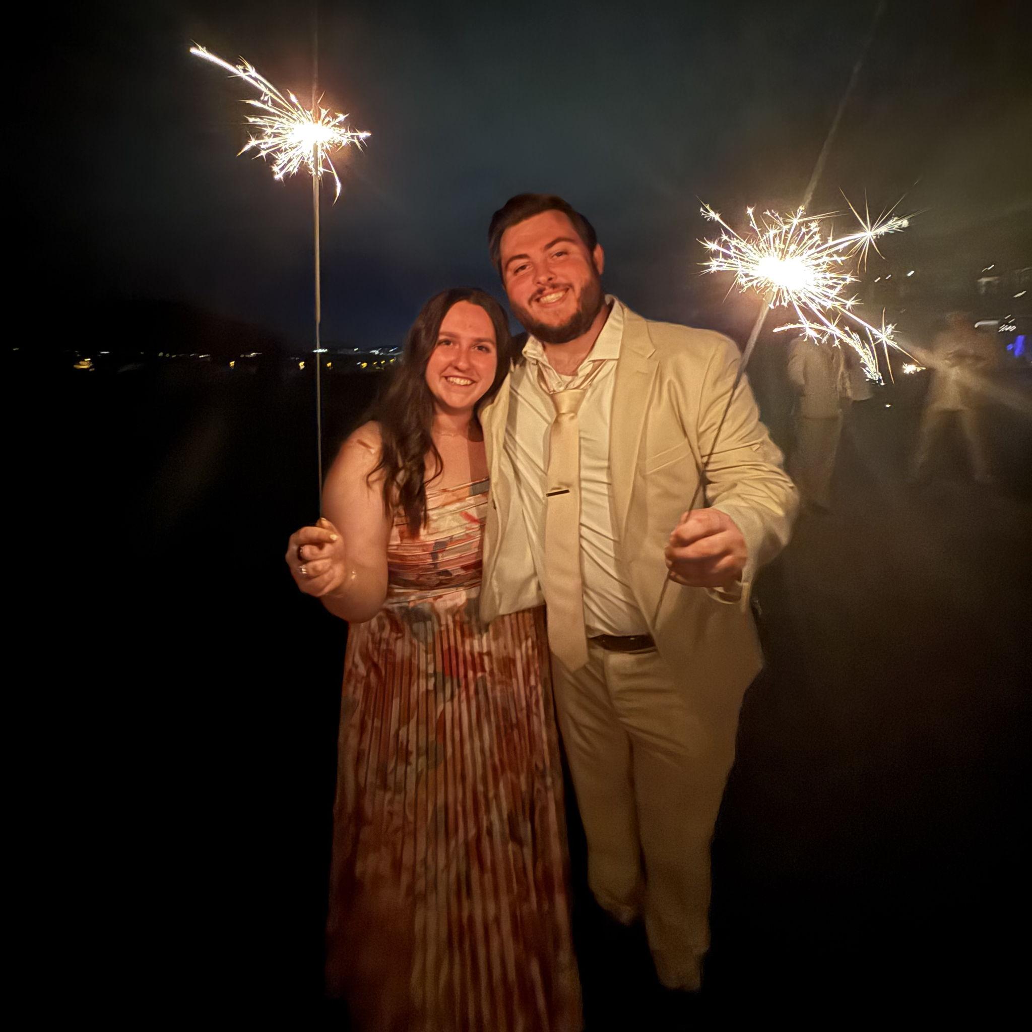 Sparkler exit for Brooke and Hadden! We love our time with the Barnes family. - St George