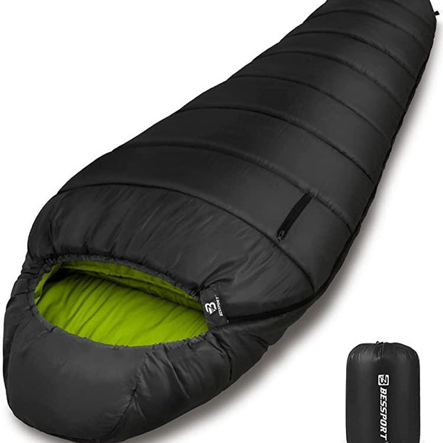 Bessport Mummy Sleeping Bag | 15-45 ℉ Extreme 3-4 Season Sleeping Bag for Adults Cold Weather– Warm and Washable, for Hiking Traveling & Outdoor Activities