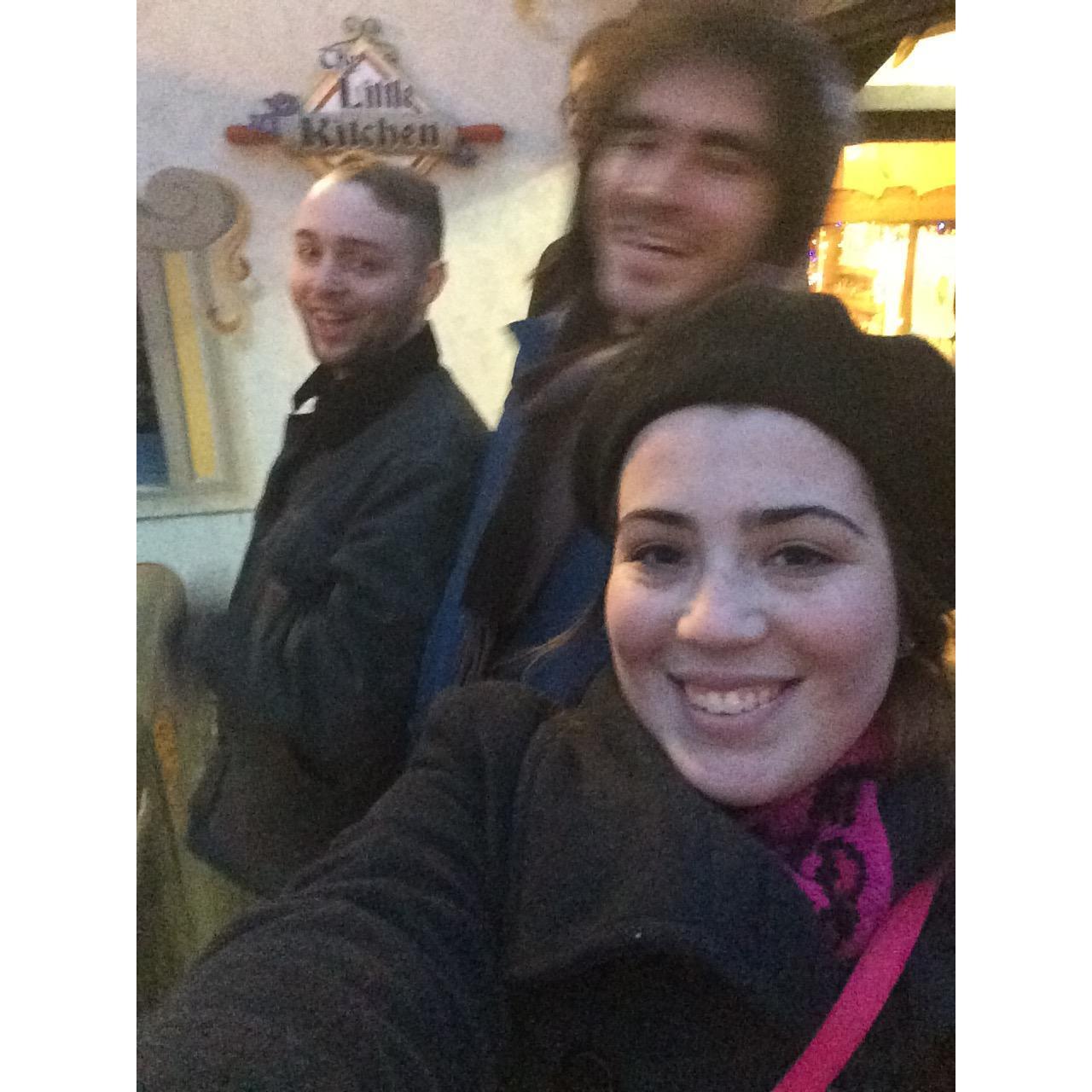 The first photo we ever took together, as friends (featuring Pablo!) in Leavenworth, WA.