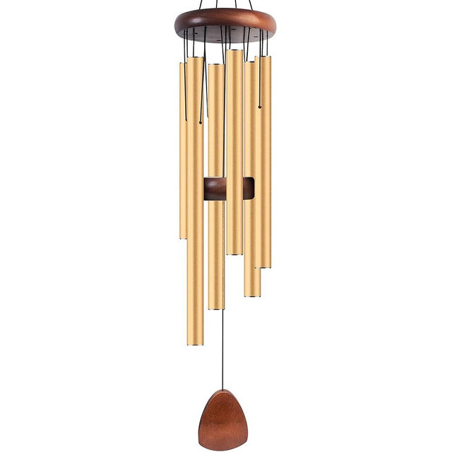 Bursvik Large Aluminium Wind Chimes 37 Inches to Create a Zen Atmosphere Suitable for Outdoor, Garden, Patio Decoration. Classic Wind Chimes with Wind Catcher Suitable as A Gift for Unisex(Gold)
