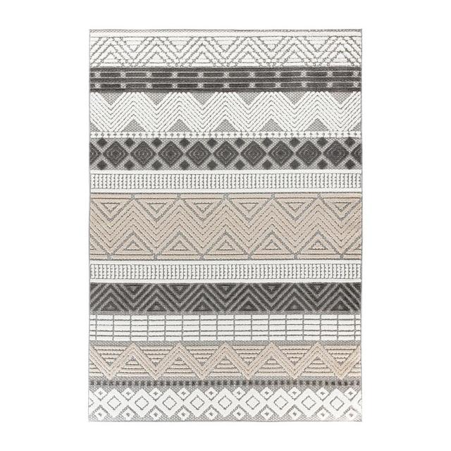 World Rug Gallery Marbella Contemporary Boho Indoor/Outdoor Area Rug - Gray 5' x 7'