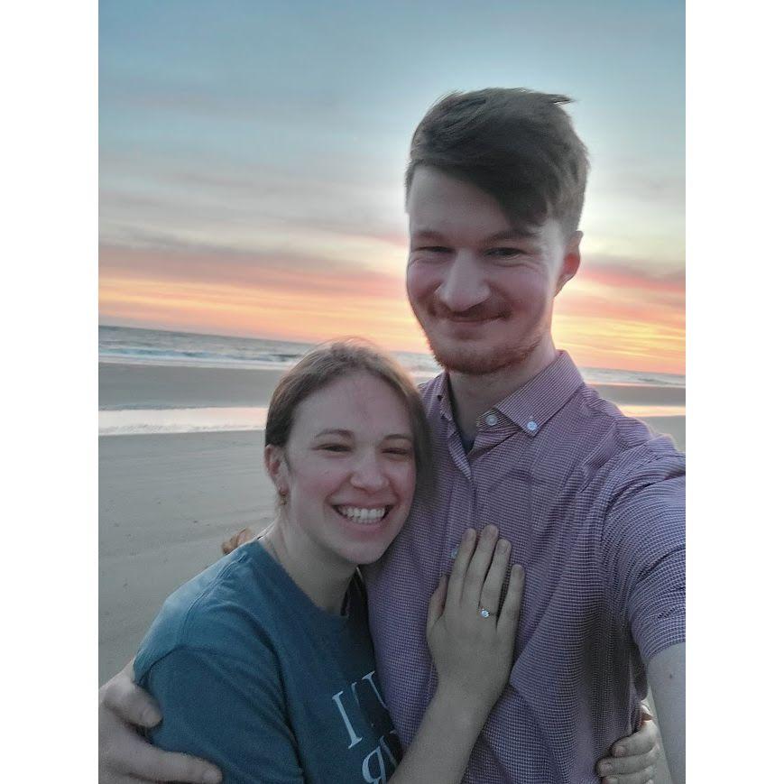 Moments after I proposed, on Easter morning.