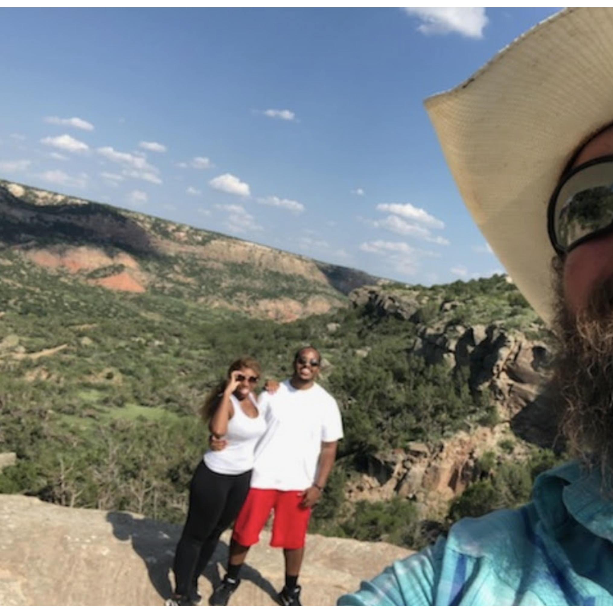 Bold hop across to a bolder high up in the Palo Duro Canyon in Texas.