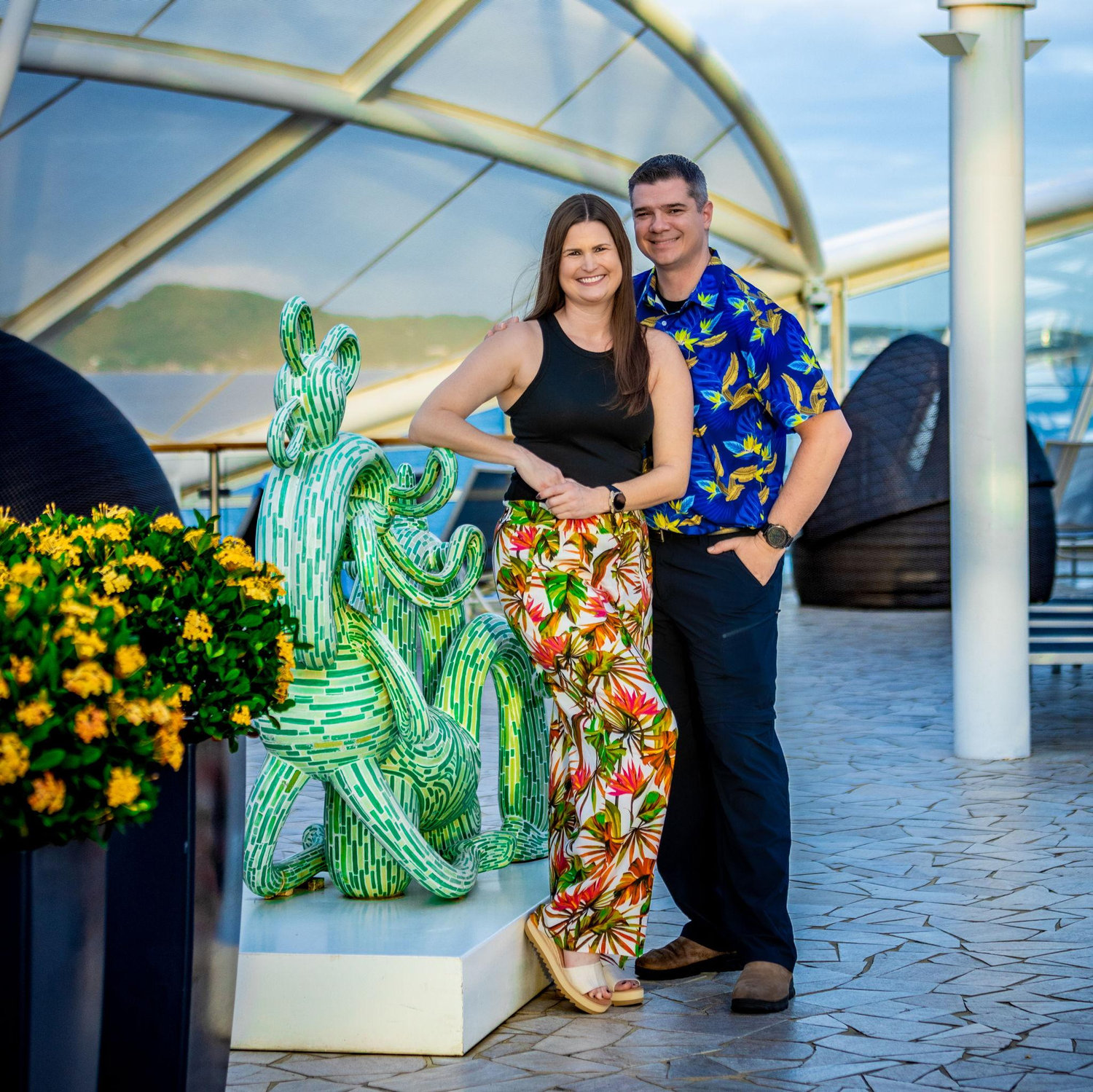 Picture perfect moment on a unforgettable cruise to the Caribbean with Mom and Dad!