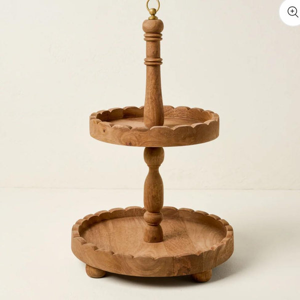 Antiqued Wood Tiered Riser
