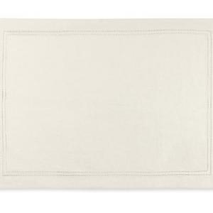 WHITE Linen Double Hemstitch Place Mats