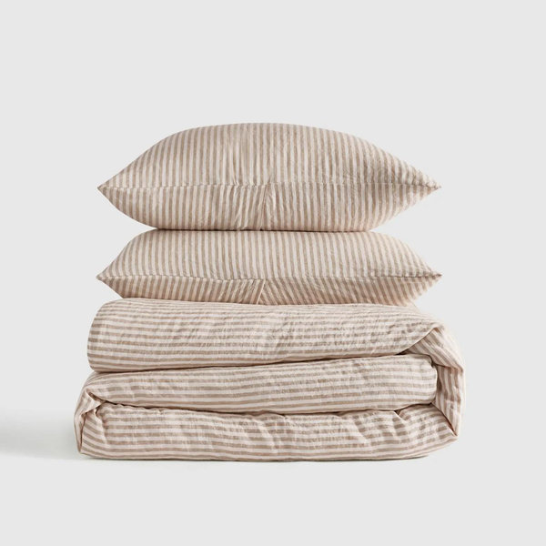European Linen Stripe Duvet Cover Set | Quince