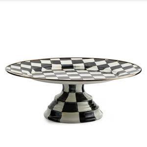 MacKenzie-Childs Check Enamel Pedestal Platter - Large | Dillard's
