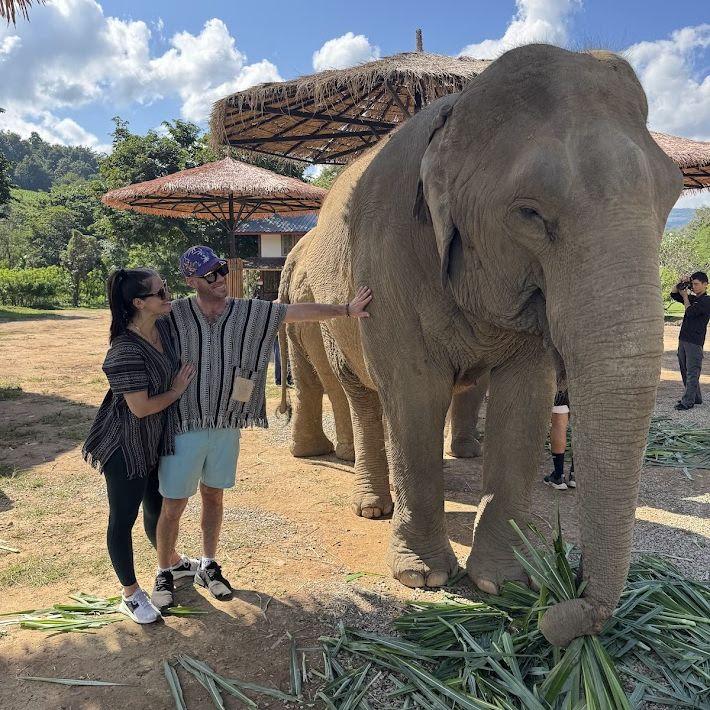 James finally joined Michelle on one of her work trips in Nov 2025. We made elephant friends in Thailand!