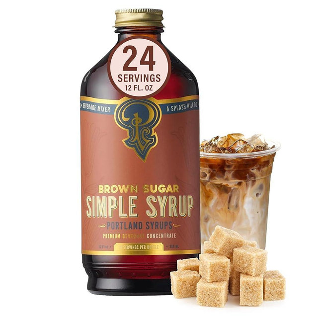 Portland Syrups Brown Sugar Simple Syrup - Drink Mix for Exceptional Cocktails, Simple Syrup for Cocktails, Sugar Syrup for Drinks, Simple Syrup for Coffee, Mocktails, Baking, 12 oz, Pack of 1