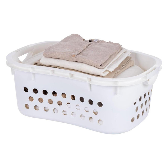 IRIS Plastic Laundry Baskets, Large Hampers, Laundry Organizers for Bedroom, Bathroom, Dorm & Laundry Room, White
