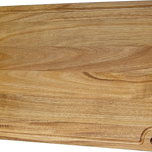 Extra Large Acacia Wood Cutting Board 20 x 14 Inch - Caperci Better Kitchen Chopping Board with Juice Groove & Handle Hole for Meat (Butcher Block) Vegetables and Cheese