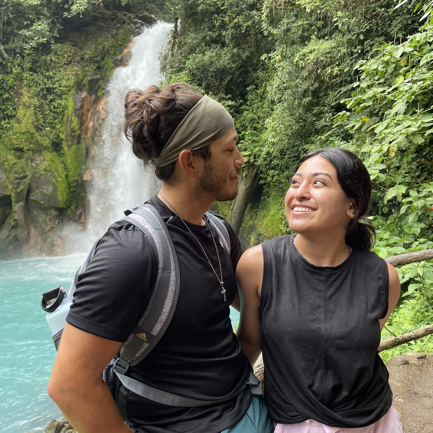 Hiking to a waterfall in Costa Rica