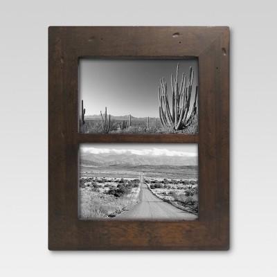 Rustic Wood Holds Two 4"x6" Frame - Threshold™