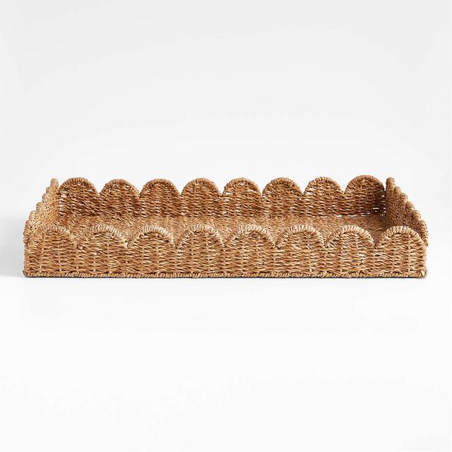 Scallop Natural Woven Fiber Tray