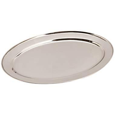 Winco OPL-18 Stainless Steel Oval Platter, 18-Inch by 11.5-Inch