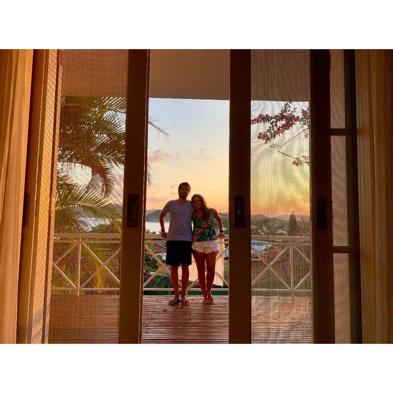 Eduardo proposed in Buzios, where we are getting married. This is our favorite sunset view!