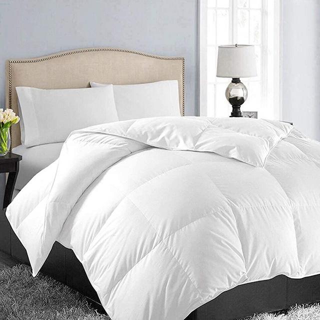 EASELAND All Season Oversized King Soft Quilted Down Alternative Comforter Hotel Collection Reversible Duvet Insert with Corner Tabs,Winter Warm Fluffy Hypoallergenic,98x116 inches, White