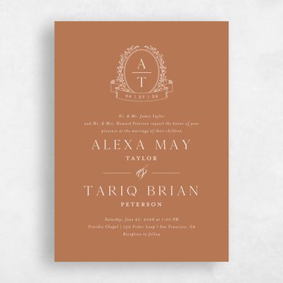 Tuscany, Orange Wedding Invitation - Hetherton Classic