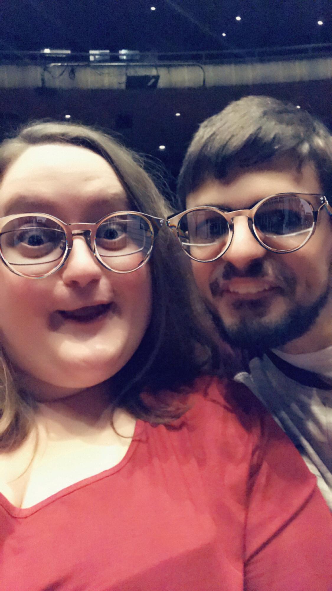 Daniel and myself goofing off before BJU's Christmas concert. The face of the elderly lady next to us was less than impressed...