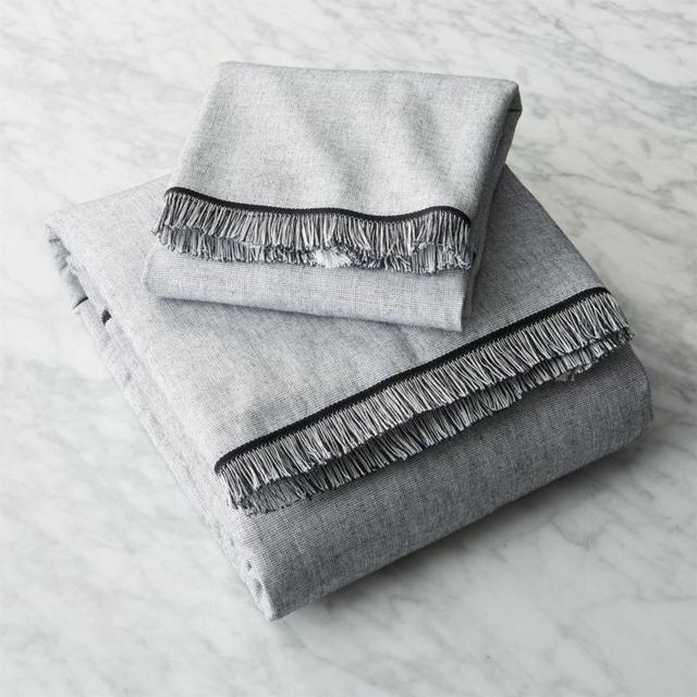 Chambray Black and White Bath Towels